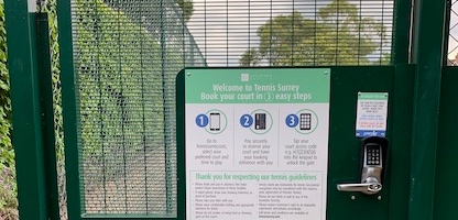 A photo of our retorfit system on an existing park gate